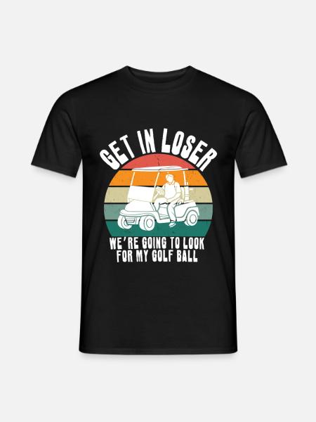 Retro Golf Cart Sunset - Men's T-Shirt - black