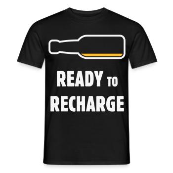 Ready To Recharge (Bier / Bierchen / NEG 2C) - Männer T-Shirt - Schwarz - Vorne - AI Model Male 178 light (178cm)