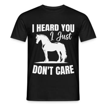  Percheron I hear you Horse Riding Equestrian - Men's T-Shirt - black - Front - AI Model Male 178 light (178cm)