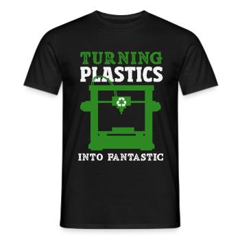Turning Plastic Into Awesome 3D Printer - Men's T-Shirt - black - Front - AI Model Male 178 light (178cm)