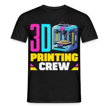 3D Druck Crew Maker Space Robotik Team Lustig - Männer T-Shirt - Schwarz - Vorne - AI Model Male 178 light (178cm)