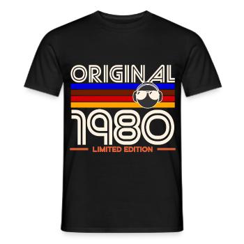 Originale limitierte Ausgabe von 1980 - Männer T-Shirt - Schwarz - Vorne - AI Model Male 178 light (178cm)