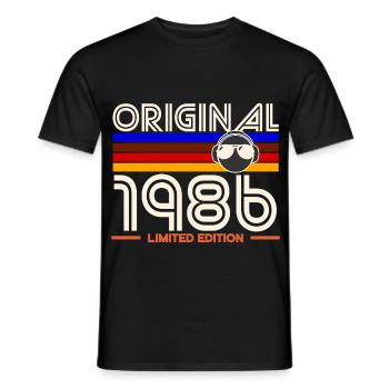 Originale limitierte Ausgabe von 1986 - Männer T-Shirt - Schwarz - Vorne - AI Model Male 178 light (178cm)