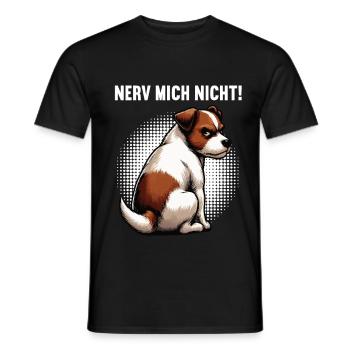 Nerv Mich Nicht Jack Russel terrier Jacky Jackys - Männer T-Shirt - Schwarz - Vorne - AI Model Male 178 light (178cm)