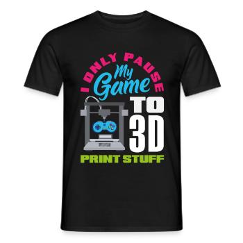 Pausiere Mein Spiel Nur Für 3D Druck Gamer - Männer T-Shirt - Schwarz - Vorne - AI Model Male 178 light (178cm)