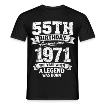 55e anniversaire Génial depuis 1971 Légende née D - T-shirt homme - noir - Devant - AI Model Male 178 light (178cm)
