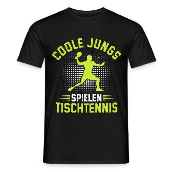 Coole Jungs Spielen Tischtennis  - Männer T-Shirt - Schwarz - Vorne - AI Model Male 178 light (178cm)