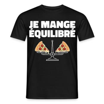 pizza Cadeau humour personnalisé - T-shirt homme - noir - Devant - AI Model Male 178 light (178cm)