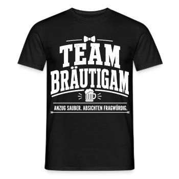 Team Bräutigam. Absichten fragwürdig - Männer T-Shirt - Schwarz - Vorne - AI Model Male 178 light (178cm)
