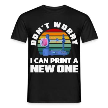 Keine Sorge Ich Kann Einen Neuen Drucken 3D Druck - Männer T-Shirt - Schwarz - Vorne - AI Model Male 178 light (178cm)