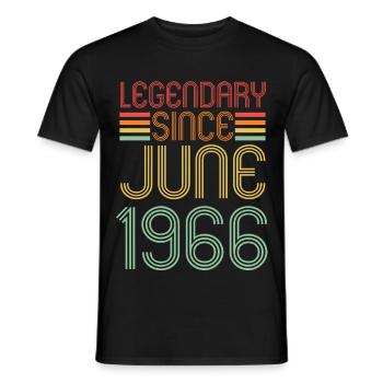 Legendary since June 1966, birthday - Men's T-Shirt - black - Front - AI Model Male 178 light (178cm)