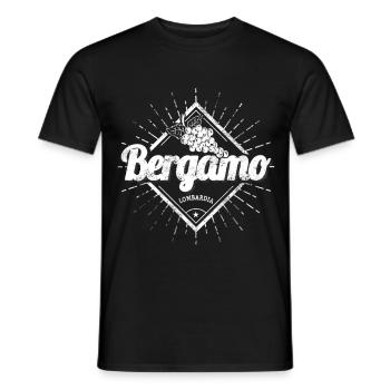 Bergamo Lombardei in Italien Retro Weintrauben - Männer T-Shirt - Schwarz - Vorne - AI Model Male 178 light (178cm)