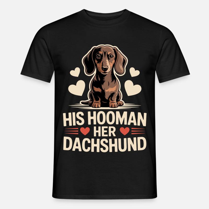 Dackel Hooman - Männer T-Shirt - Schwarz