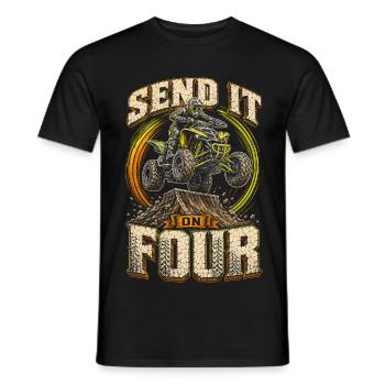 ATV Quad Conduisant Quad Quad Riders Marathon Envoient le Quad On Four - T-shirt homme - noir - Devant - AI Model Male 178 light (178cm)