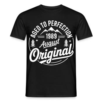 août 1989 – Légende des sommets et montagnes - T-shirt homme - noir - Devant - AI Model Male 178 light (178cm)