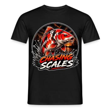 Chasing Scales Koi-Karpfen-Splash-Design - Männer T-Shirt - Schwarz - Vorne - AI Model Male 178 light (178cm)