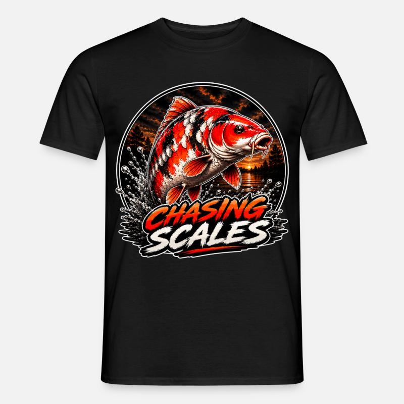 Chasing Scales Koi-Karpfen-Splash-Design - Männer T-Shirt - Schwarz