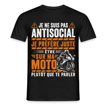 Moto Cadeau Humour Personnalisé - T-shirt homme - noir - Devant - AI Model Male 178 light (178cm)