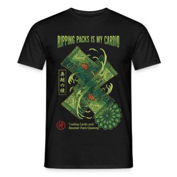 Ripping Packs Is My Cardio Trading Card Booster - Men's T-Shirt - black - Front - AI Model Male 178 light (178cm)