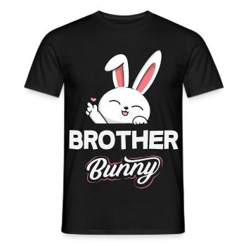 Joyeuse Pâques, douce chasse aux œufs du lapin, œufs de Pâques - T-shirt homme - noir - Devant - AI Model Male 178 light (178cm)