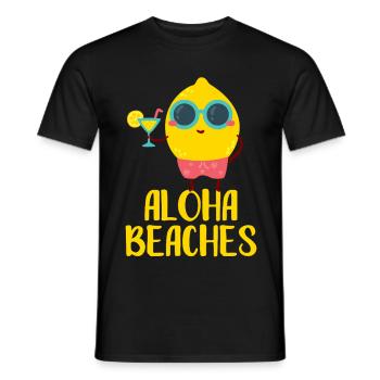 Aloha Beaches Cool Lemon Beach Holiday Summer Motif - Men's T-Shirt - black - Front - AI Model Male 178 light (178cm)