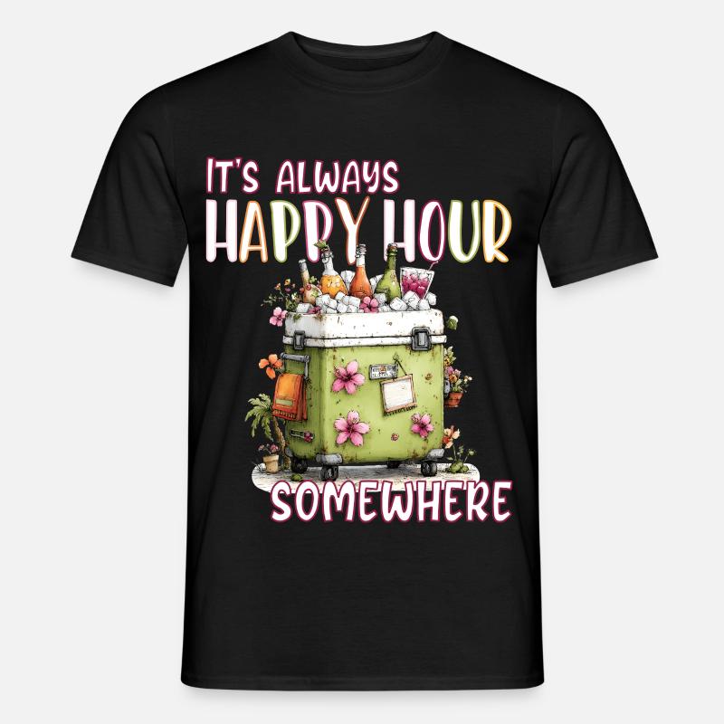 Happy Hour Somewhere - Männer T-Shirt - Schwarz