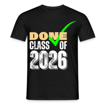 Done Class of 2026 Senior Graduation Check Mark - Men's T-Shirt - black - Front - AI Model Male 178 light (178cm)