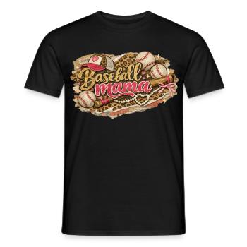 Baseball Mama Leopard – Grunge-Western-Stil - Männer T-Shirt - Schwarz - Vorne - AI Model Male 178 light (178cm)