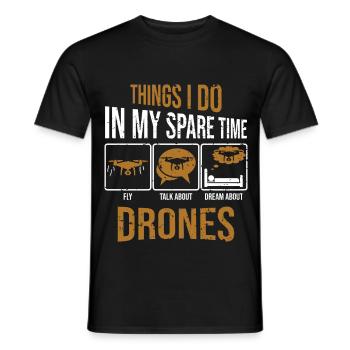 Drone Racing Things I Do In My Race Racing Machine - Men's T-Shirt - black - Front - AI Model Male 178 light (178cm)