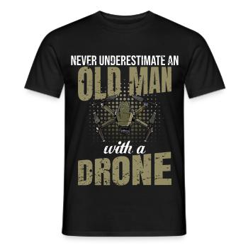 Drone Drones Pilot Drone Quadcopter Gift - Men's T-Shirt - black - Front - AI Model Male 178 light (178cm)