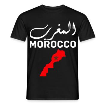Morocco Graphic Funny Morocco Nation Flag Morocco - T-shirt homme - noir - Devant - AI Model Male 178 light (178cm)