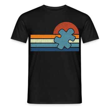 Vintage Autism Sunset - Männer T-Shirt - Schwarz - Vorne - AI Model Male 178 light (178cm)