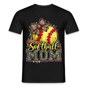 Softball-Mama: Trendige Mama-Softball-Geschenk - Männer T-Shirt - Schwarz - Vorne - AI Model Male 178 light (178cm)