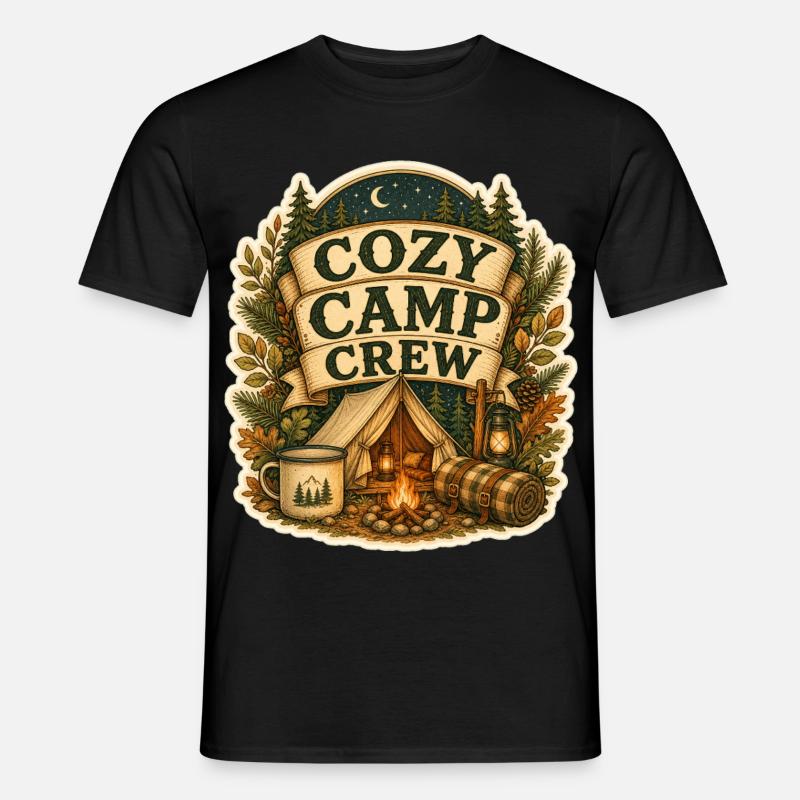 COZY CAMP CREW - Männer T-Shirt - Schwarz