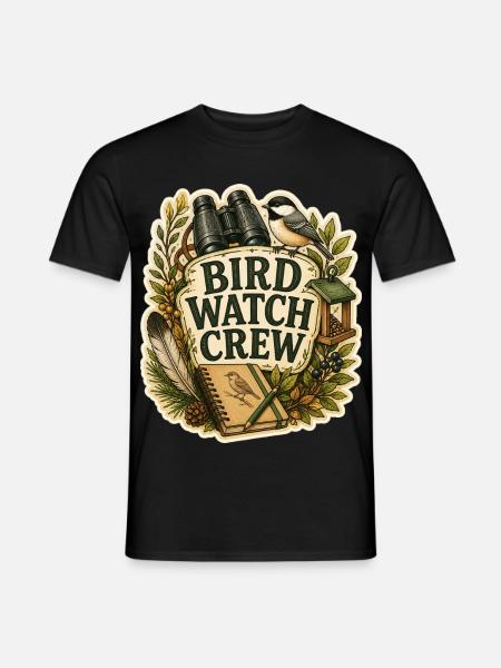 BIRD WATCH CREW Clouds - Men's T-Shirt - black