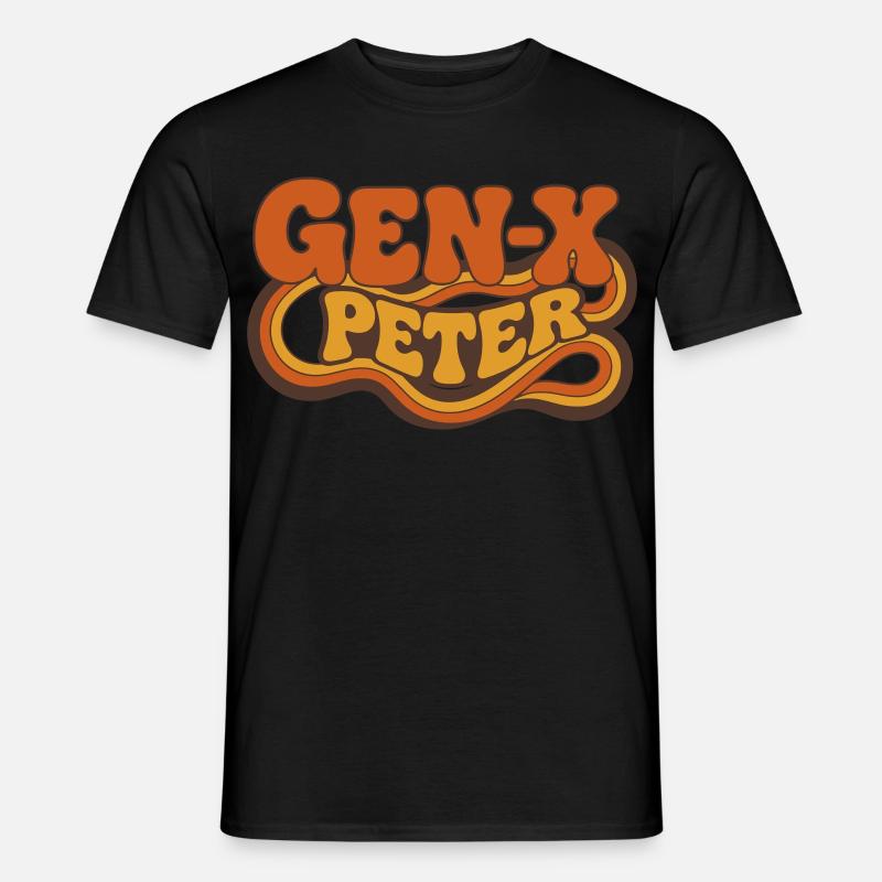GenX Peter Retro Typography - Men's T-Shirt - black