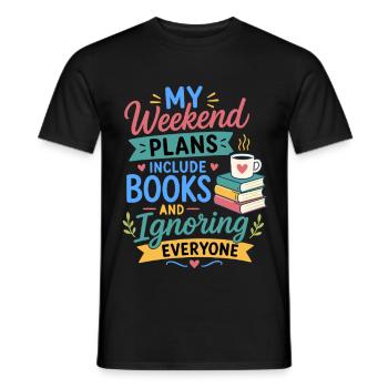 Lesen Bücher Roman Fan Leseratte Design - Männer T-Shirt - Schwarz - Vorne - AI Model Male 178 light (178cm)