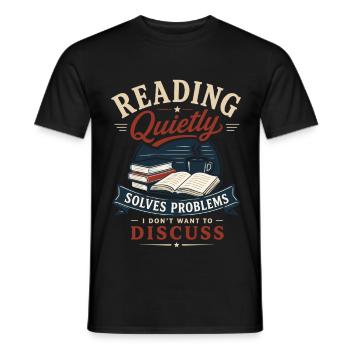 Bücherwurm Bookworm Lesen Bücherliebe Motiv - Männer T-Shirt - Schwarz - Vorne - AI Model Male 178 light (178cm)