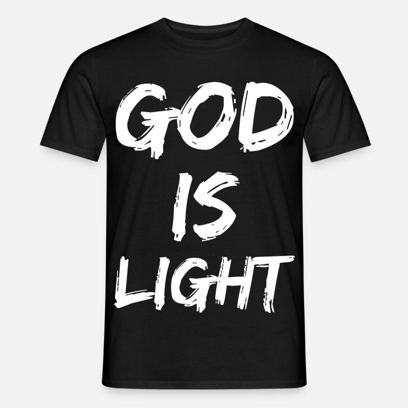 god is light - Männer T-Shirt - Schwarz