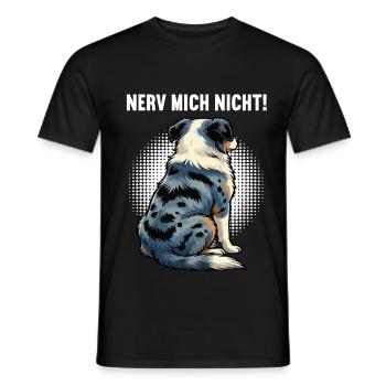 Nerv Mich Nicht Australian Shepherd Aussie Aussies - Männer T-Shirt - Schwarz - Vorne - AI Model Male 178 light (178cm)