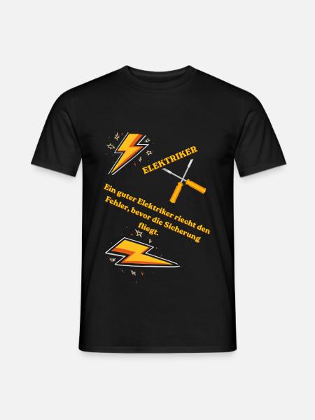 Elektriker T-Shirt Lustiges Geschenk Beruf Humor!! - Männer T-Shirt - Schwarz