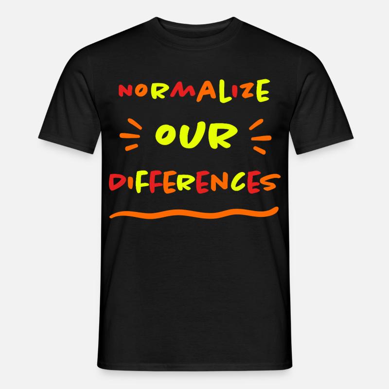 Normalize our Differences - Inclusion - neon - Men's T-Shirt - black