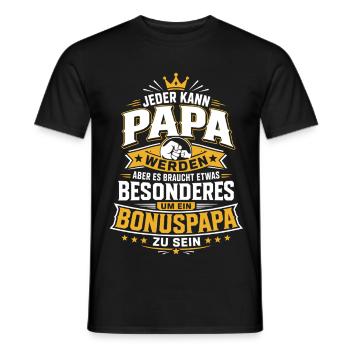 Jeder kann Papa werden – Bonuspapa - Männer T-Shirt - Schwarz - Vorne - AI Model Male 178 light (178cm)