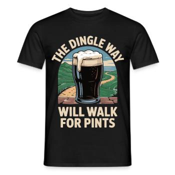 Beer T-Shirt The Dingle Way – Irish Pub Motif - Men's T-Shirt - black - Front - AI Model Male 178 light (178cm)