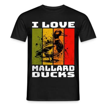 Canard colvert stockente - T-shirt homme - noir - Devant - AI Model Male 178 light (178cm)
