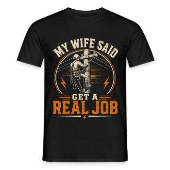 Ingénieur électricien Père Conception - T-shirt homme - noir - Devant - AI Model Male 178 light (178cm)