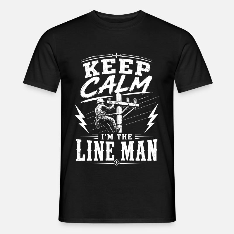 Strom Techniker Lineman Ingenieur Design - Männer T-Shirt - Schwarz