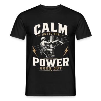 Électricien travaille Motif câble électrique - T-shirt homme - noir - Devant - AI Model Male 178 light (178cm)