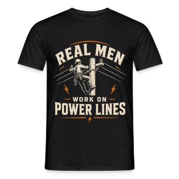 Electrician Engineer Technology Cable Design - Men's T-Shirt - black - Front - AI Model Male 178 light (178cm)