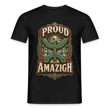 Maroc Marocain Fier Amazigh - T-shirt homme - noir - Devant - AI Model Male 178 light (178cm)